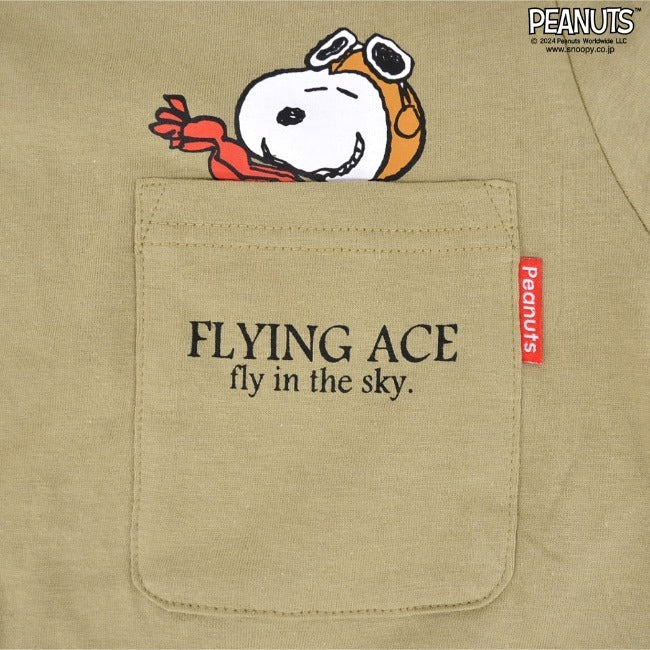 スヌーピー Tシャツ ポケット 半袖 ワンポイント プリントTシャツ SNOOPY PEANUTS s1142-183