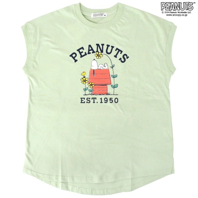 スヌーピー Tシャツ ノースリーブ トップス プリント ウッドストック 夏 SNOOPY PEANUTS s1142-256sp