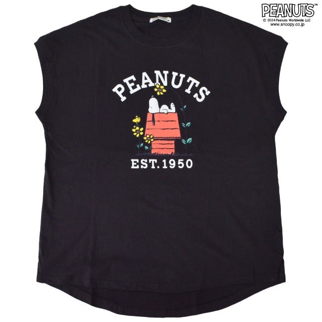 スヌーピー Tシャツ ノースリーブ トップス プリント ウッドストック 夏 SNOOPY PEANUTS s1142-256sp