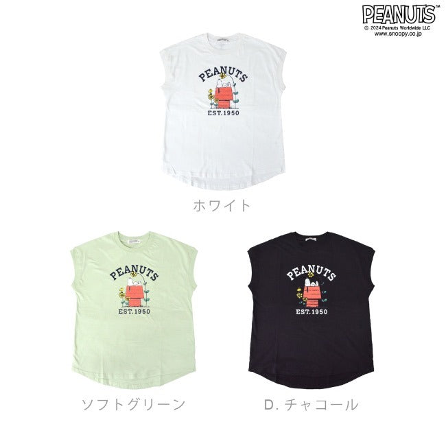 スヌーピー Tシャツ ノースリーブ トップス プリント ウッドストック 夏 SNOOPY PEANUTS s1142-256sp