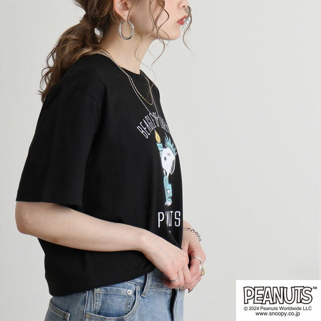 スヌーピー Tシャツ 半袖 トップス 旅行 旅 ニューヨーク プリント SNOOPY PEANUTS s1142-257sp
