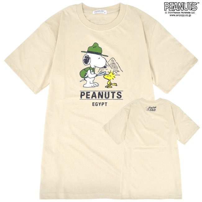 スヌーピー Tシャツ 半袖 トップス 旅行 旅 エジプト ウッドストック プリント SNOOPY PEANUTS s1142-258sp