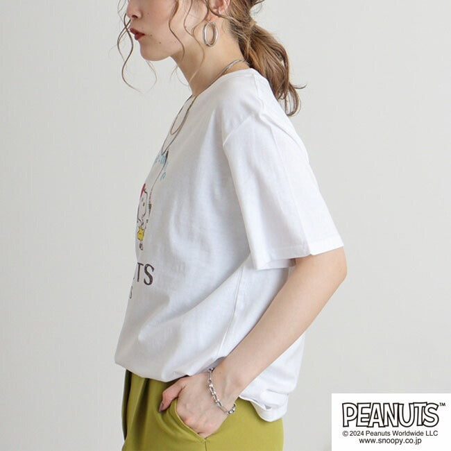 スヌーピー Tシャツ 半袖 トップス 旅行 旅 フランス ウッドストック プリント SNOOPY PEANUTS s1142-259sp