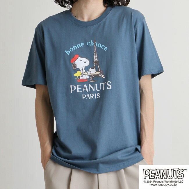 スヌーピー Tシャツ 半袖 トップス 旅行 旅 フランス ウッドストック プリント SNOOPY PEANUTS s1142-259sp