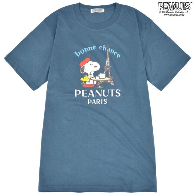 スヌーピー Tシャツ 半袖 トップス 旅行 旅 フランス ウッドストック プリント SNOOPY PEANUTS s1142-259sp