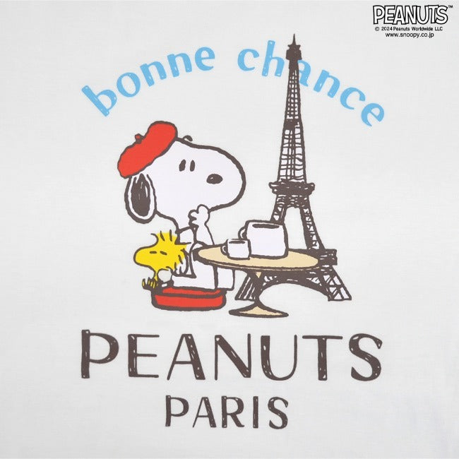 スヌーピー Tシャツ 半袖 トップス 旅行 旅 フランス ウッドストック プリント SNOOPY PEANUTS s1142-259sp
