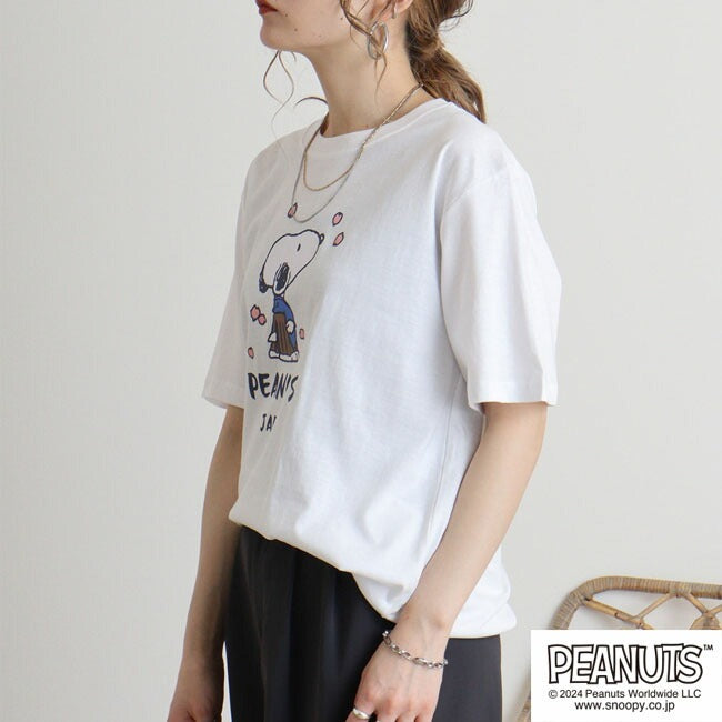 スヌーピー Tシャツ 半袖 トップス 旅行 旅 日本 ウッドストック プリント SNOOPY PEANUTS s1142-261sp