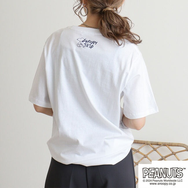 スヌーピー Tシャツ 半袖 トップス 旅行 旅 日本 ウッドストック プリント SNOOPY PEANUTS s1142-261sp