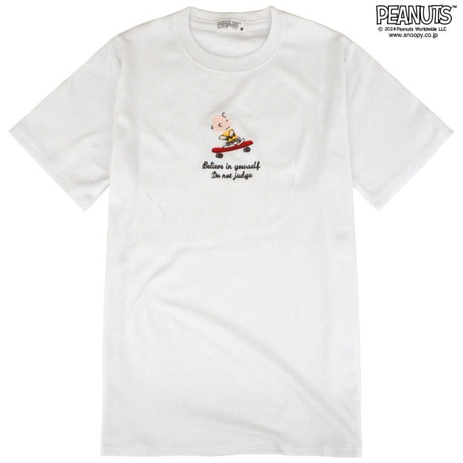 スヌーピー ワッフル Tシャツ 半袖 刺繍 トップス チャーリーブラウン SNOOPY PEANUTS s1142-274sp