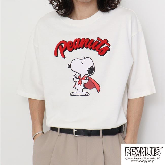 スヌーピー Tシャツ サガラ刺繍 オーバーサイズ シルエット s1142-38sp
