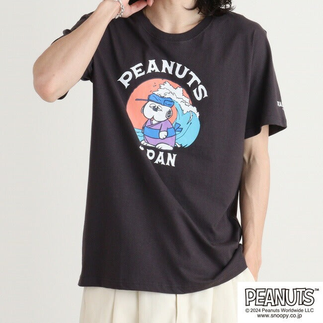 スヌーピー 半袖 トップス Tシャツ 和柄 プリント オラフ SNOOPY PEANUTS s1142-408sp