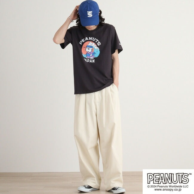 スヌーピー 半袖 トップス Tシャツ 和柄 プリント オラフ SNOOPY PEANUTS s1142-408sp