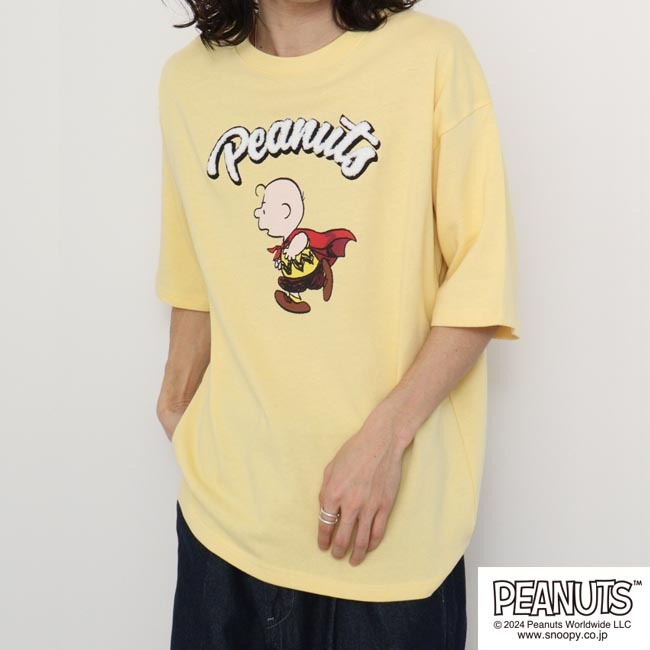 スヌーピー チャーリーブラウン Tシャツ サガラ刺繍 オーバーサイズ シルエット s1142-40sp