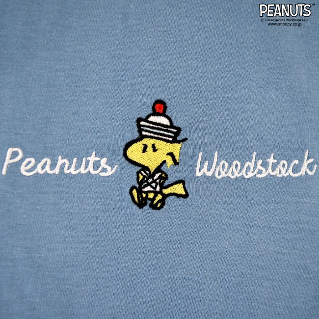 スヌーピー ウッドストック Tシャツ 半袖 トップス バック プリント 刺繍 SNOOPY PEANUTS s1142-415sp