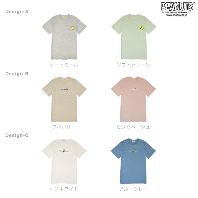 スヌーピー ウッドストック Tシャツ 半袖 トップス バック プリント 刺繍 SNOOPY PEANUTS s1142-415sp
