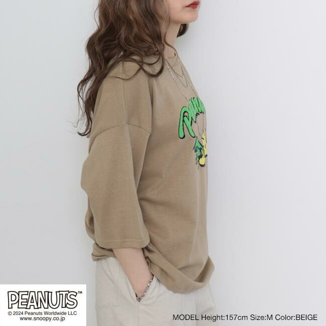 スヌーピー ウッドストック トップス Tシャツ 半袖 刺繍 プリント PEANUTS SNOOPY s1142-41sp