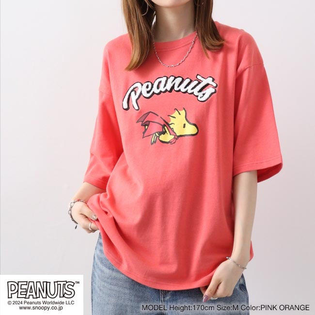 スヌーピー ウッドストック トップス Tシャツ 半袖 刺繍 プリント PEANUTS SNOOPY s1142-41sp