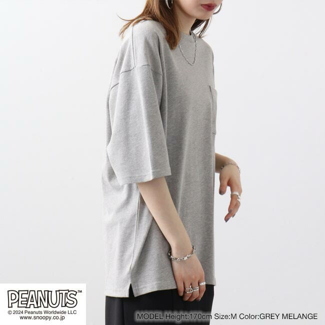 スヌーピー オラフ ポケット ドロップショルダー Tシャツ 刺繍 SNOOPY PEANUTS s1142-46sp