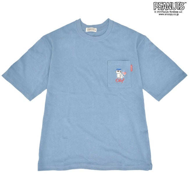 スヌーピー オラフ ポケット ドロップショルダー Tシャツ 刺繍 SNOOPY PEANUTS s1142-46sp