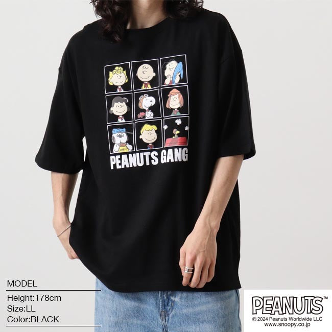 スヌーピー ピーナッツ 半袖 Tシャツ ドロップショルダー プリント SNOOPY PEANUTS s1142-52