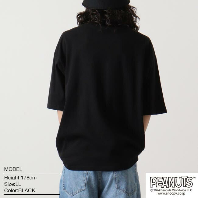 スヌーピー ピーナッツ 半袖 Tシャツ ドロップショルダー プリント SNOOPY PEANUTS s1142-52