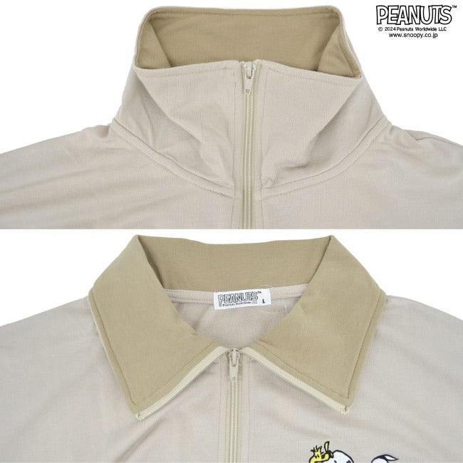 スヌーピー 半袖 ハーフジップ トレーナー ミニ裏毛 SNOOPY PEANUTS s1142-62sp
