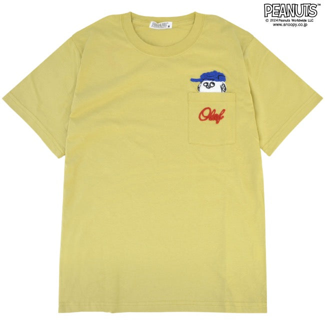 スヌーピー Tシャツ 半袖 刺繍 オラフ ポケット トップス SNOOPY PEANUTS s1143-06sp