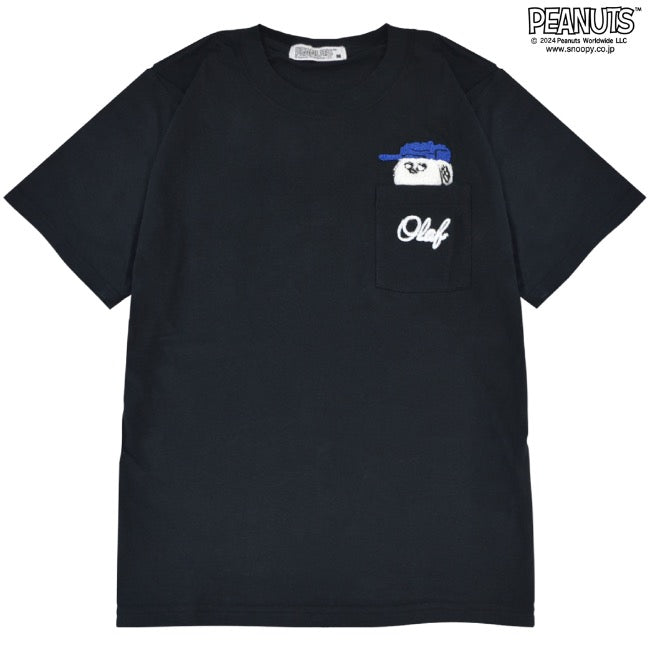 スヌーピー Tシャツ 半袖 刺繍 オラフ ポケット トップス SNOOPY PEANUTS s1143-06sp