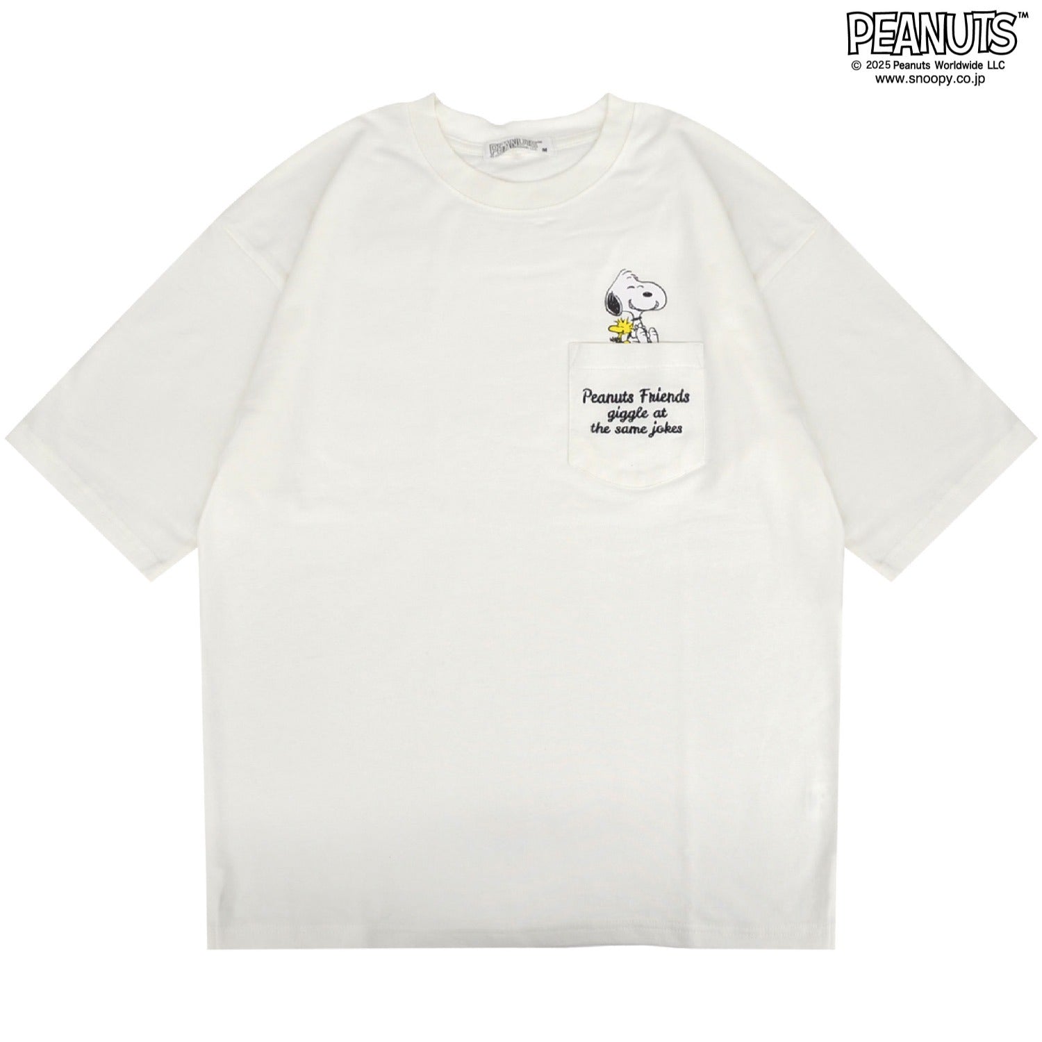 スヌーピー Tシャツ トップス 半袖 ヘビーウェイト ドロップショルダー ウッドストック ルーシー 刺繍 プリント PEANUTS SNOOPY s1152-12sp