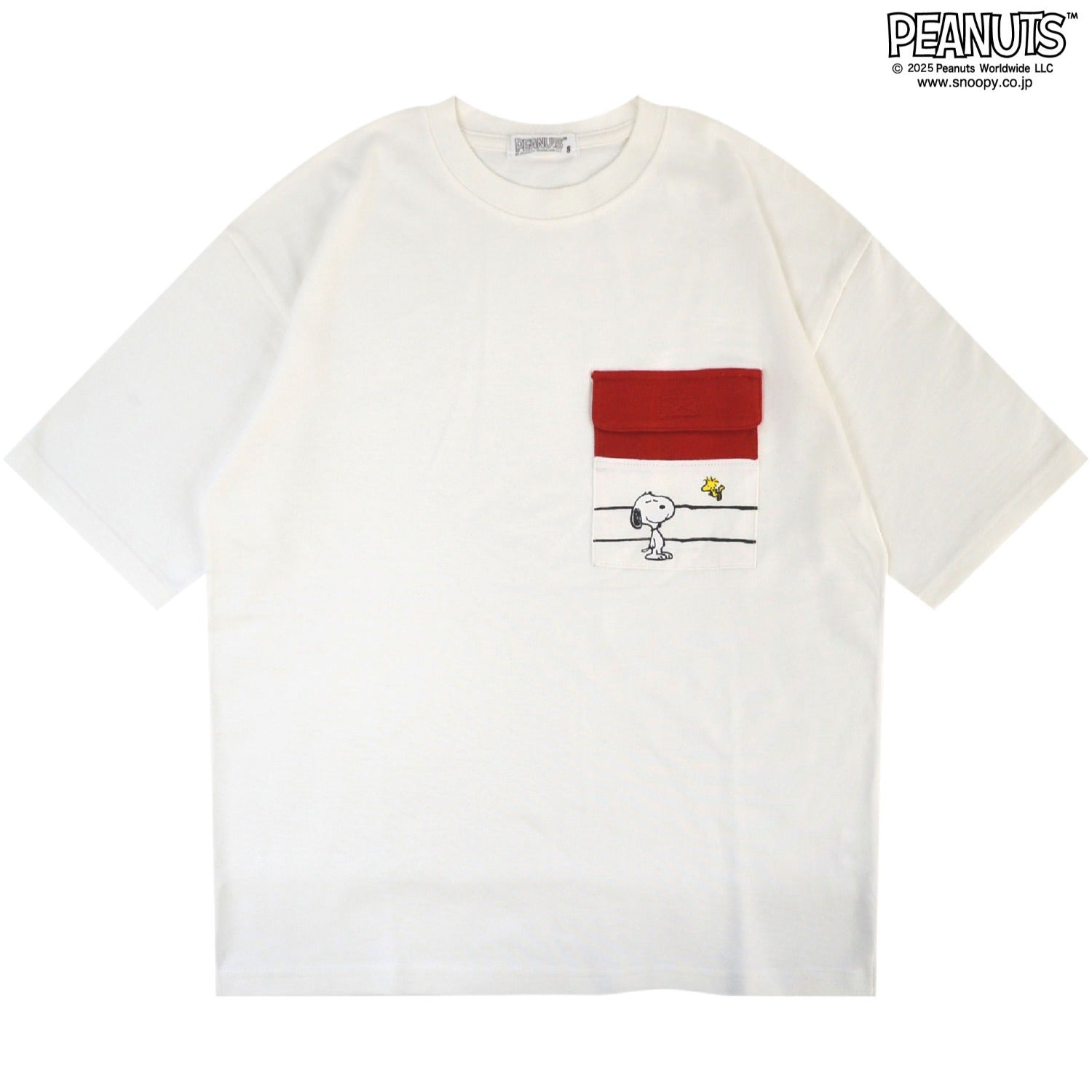スヌーピー Tシャツ 半袖 トップス ポケット プリント ドロップショルダー ヘビーウェイト SNOOPY PEANUTS s1152-13sp