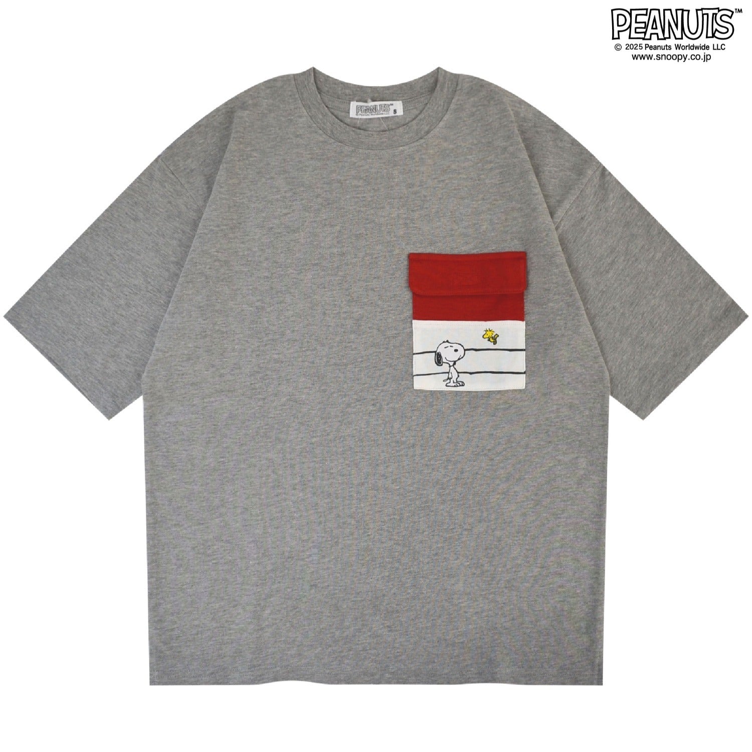 スヌーピー Tシャツ 半袖 トップス ポケット プリント ドロップショルダー ヘビーウェイト SNOOPY PEANUTS s1152-13sp