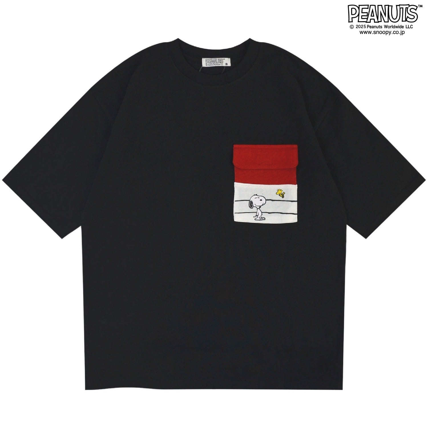 スヌーピー Tシャツ 半袖 トップス ポケット プリント ドロップショルダー ヘビーウェイト SNOOPY PEANUTS s1152-13sp