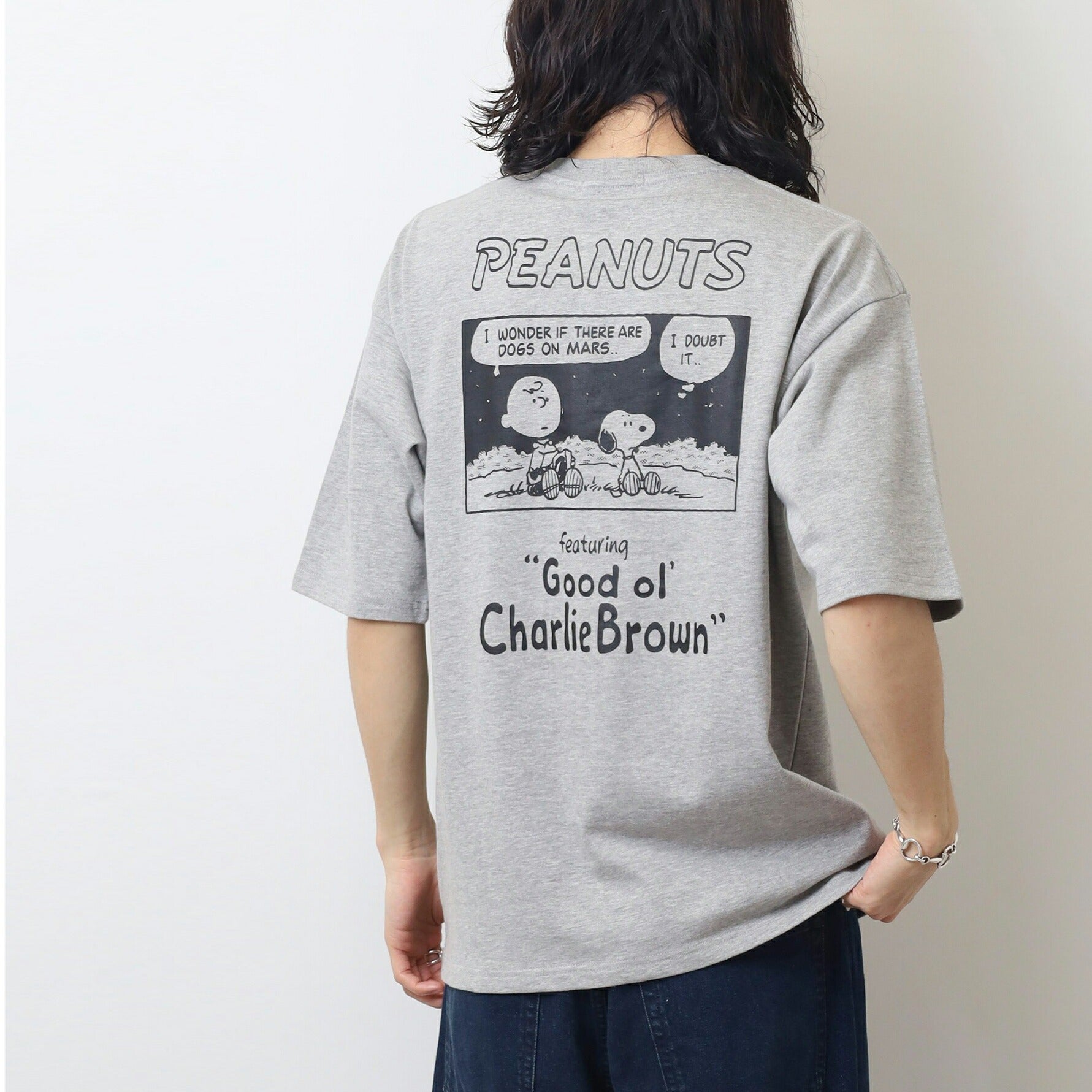 スヌーピー Tシャツ 半袖 トップス ドロップショルダー ヘビーウェイト コミック 発泡 プリント SNOOPY PEANUTS s1152-14sp