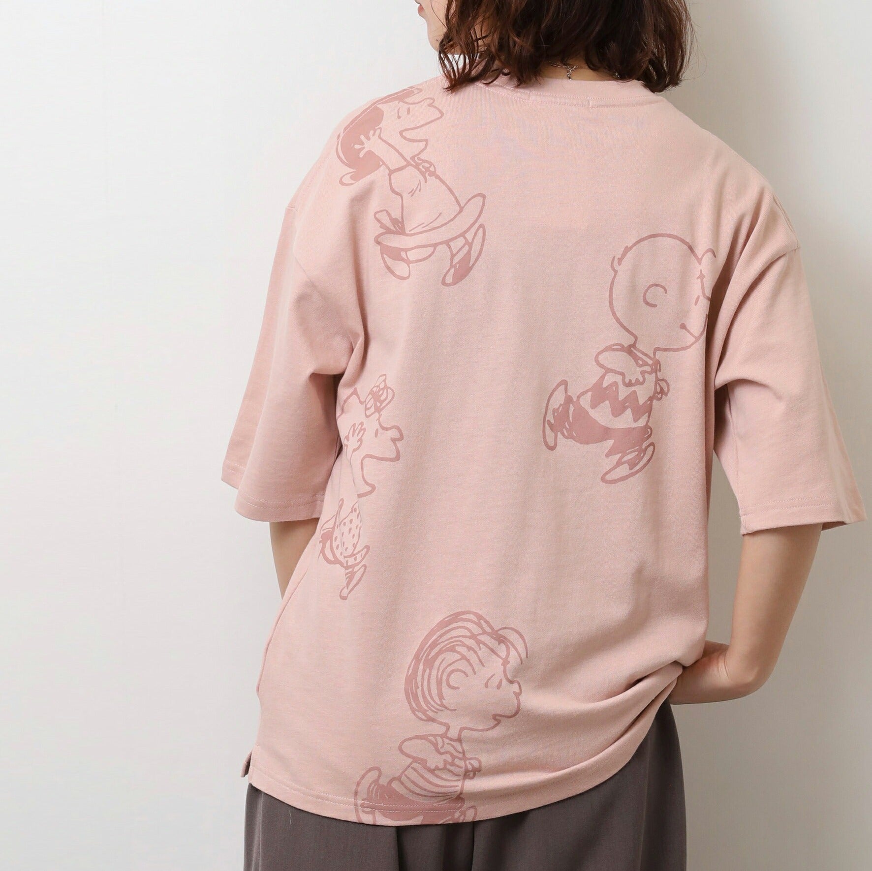 スヌーピー Tシャツ トップス 半袖 ヘビーウェイト ドロップショルダー プリント PEANUTS SNOOPY s1152-15sp