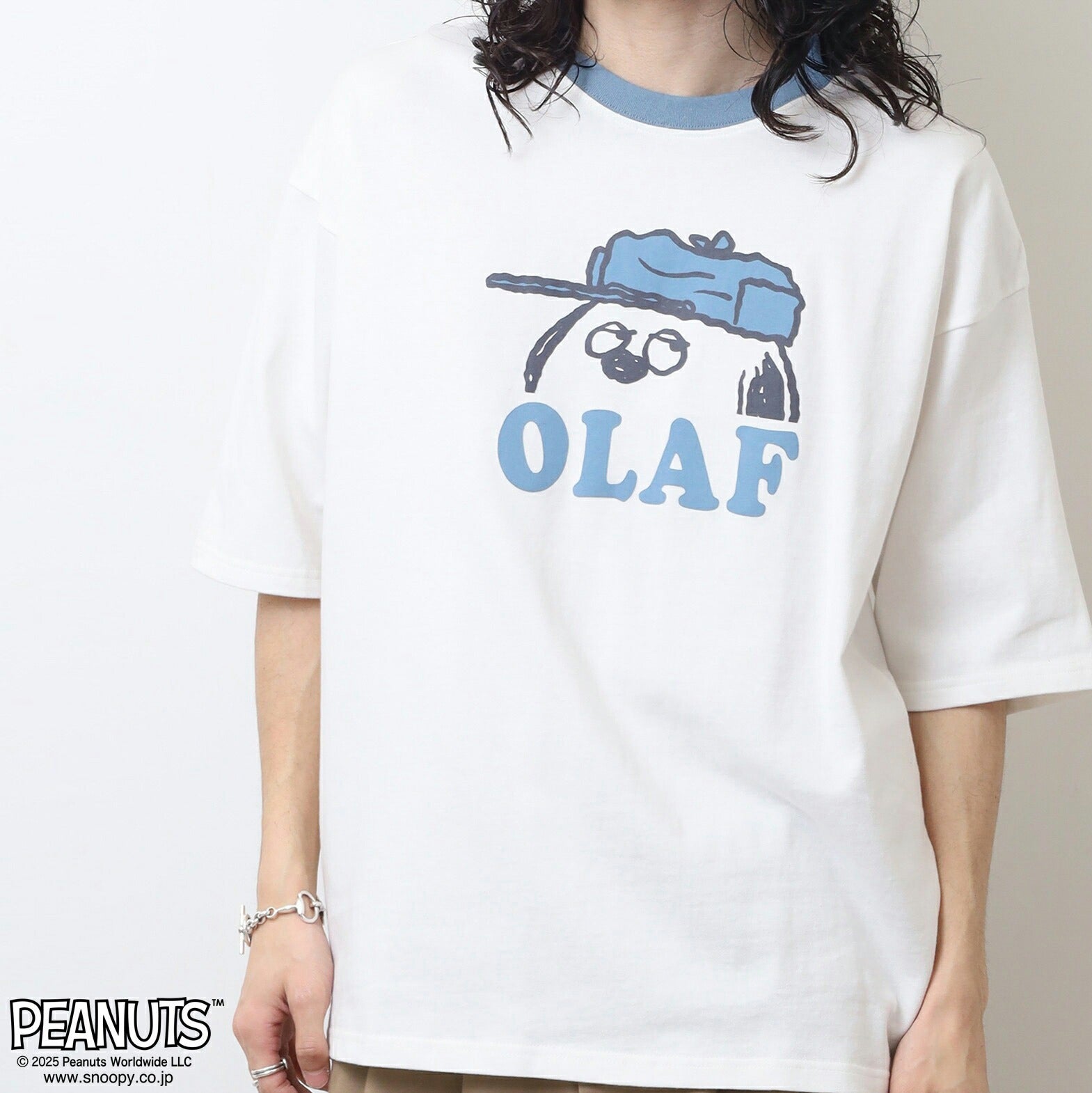 スヌーピー Tシャツ 半袖 トップス ドロップショルダー ヘビーウェイト プリント オラフ ウッドストック SNOOPY PEANUTS s1152-18sp