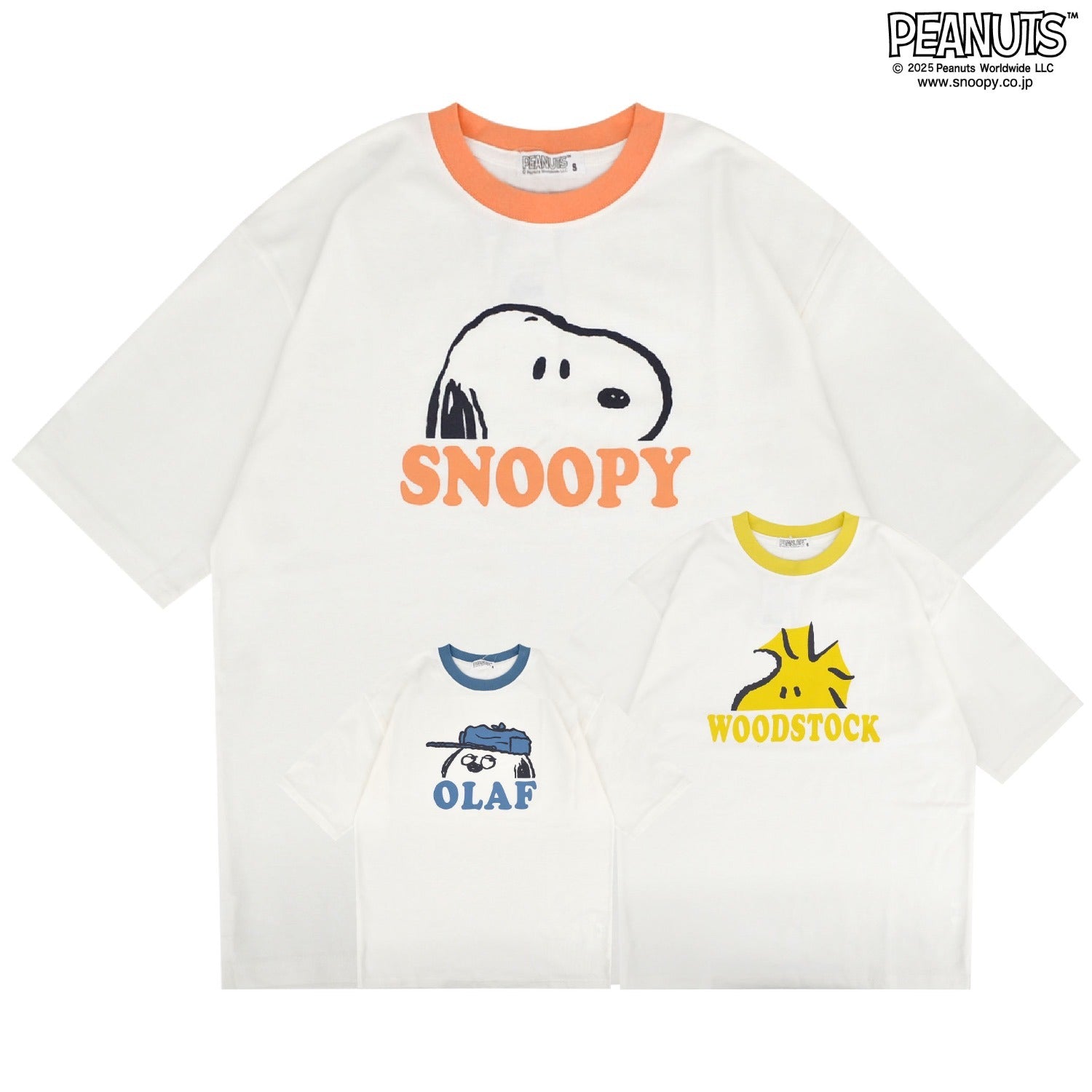 スヌーピー Tシャツ 半袖 トップス ドロップショルダー ヘビーウェイト プリント オラフ ウッドストック SNOOPY PEANUTS s1152-18sp