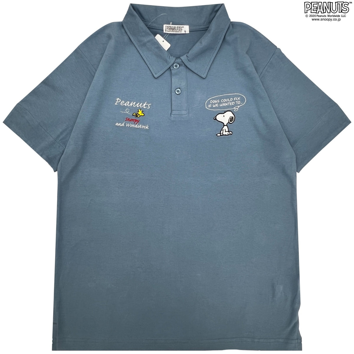 スヌーピー ウッドストック ポロシャツ 刺繍 天竺 半袖 Tシャツ 春夏 襟 シャツ キャラクター PEANUTS s1152-235
