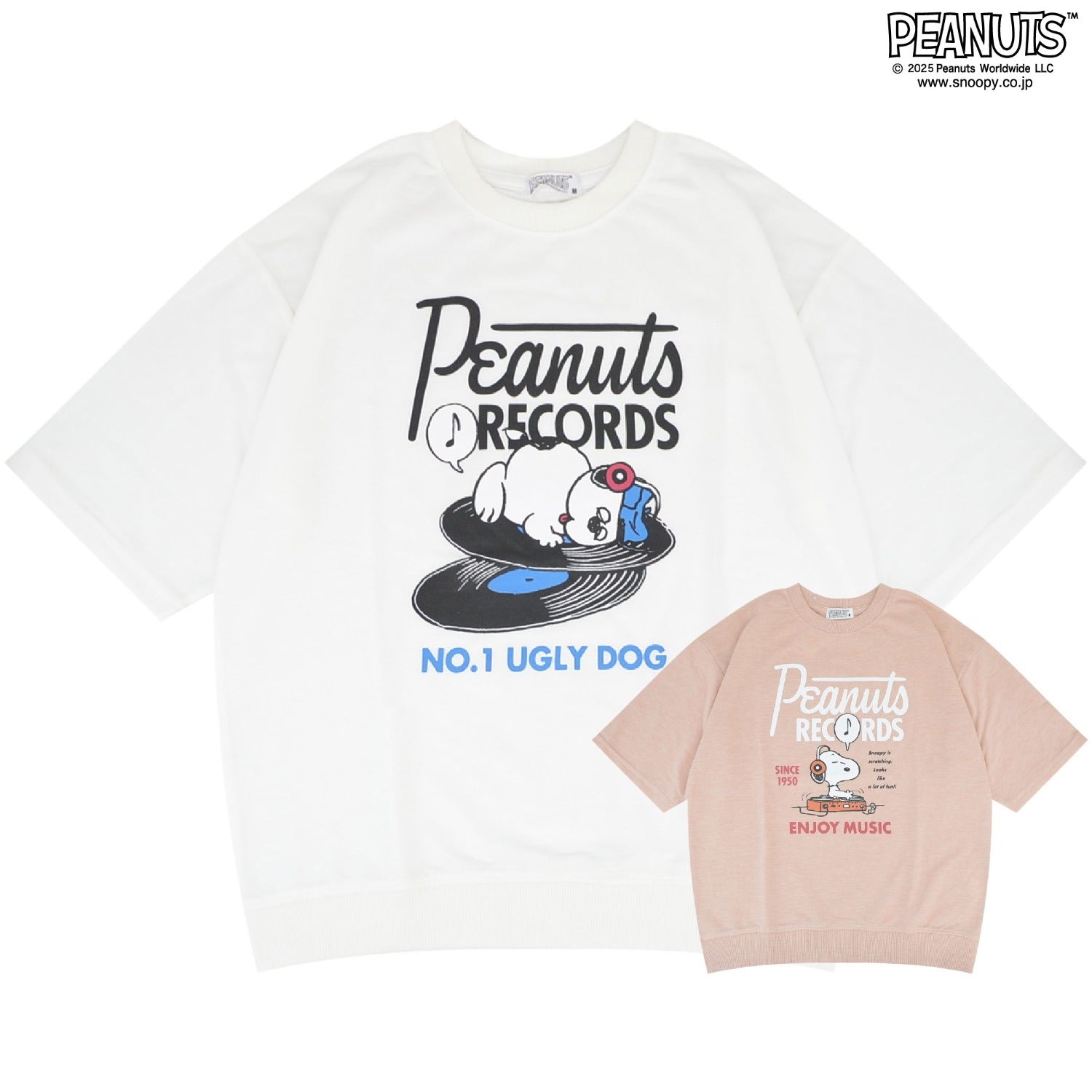 スヌーピー オラフ 半袖 ミュージック 音楽 ミニ裏毛 トレーナー スウェット SNOOPY PEANUTS s1152-24sp