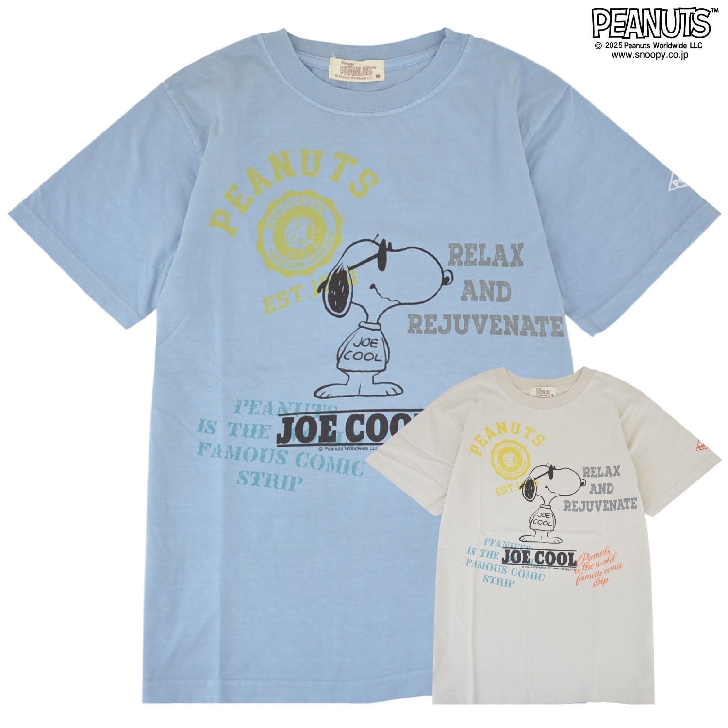 スヌーピー ジョークール Tシャツ 半袖 トップス ピグメントプリント ヴィンテージ SNOOPY JOECOOL PEANUTS s1152-275sp