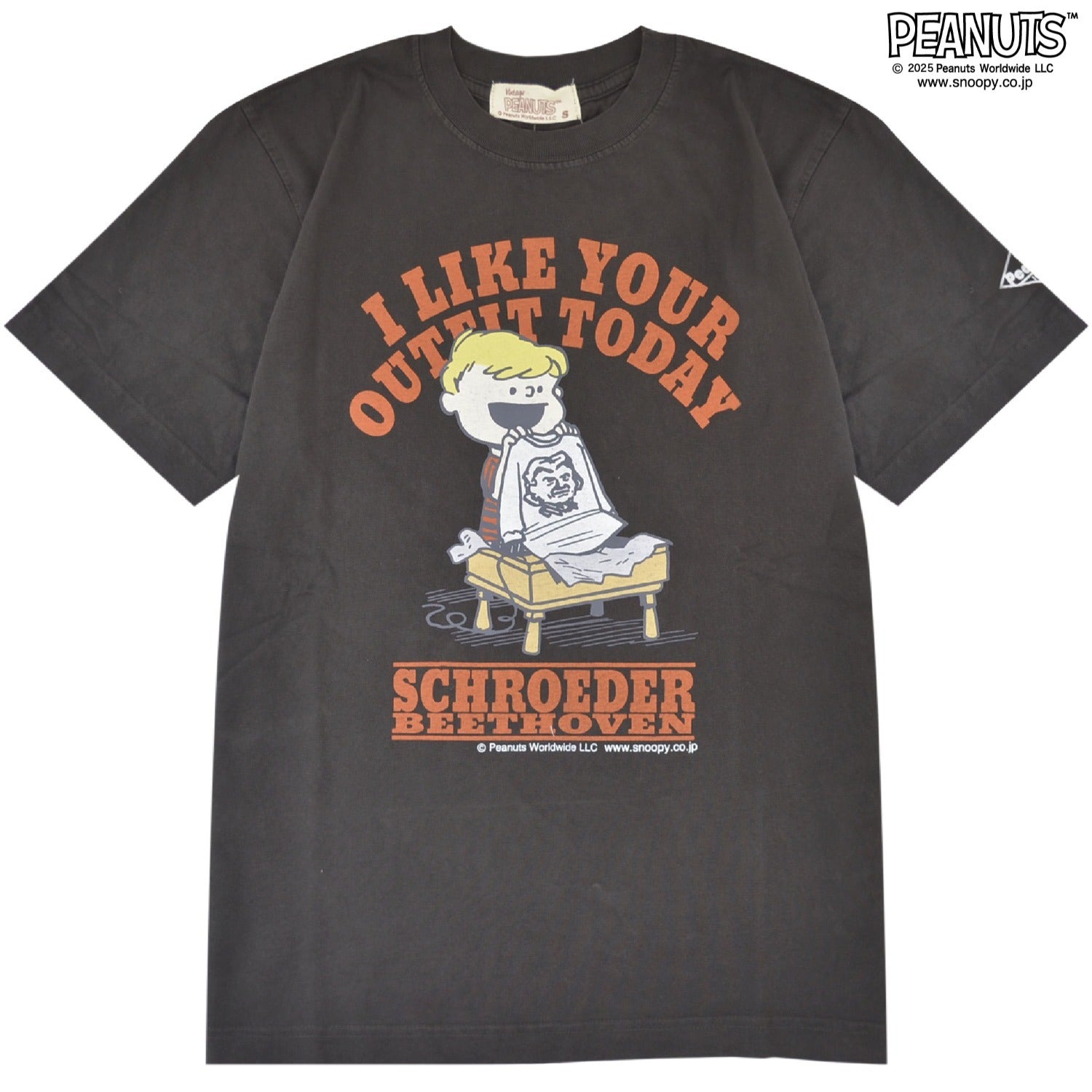 シュローダー スヌーピー フレンズ 半袖 Tシャツ トップス ピグメントプリント ヴィンテージ PEANUTS SNOOPY SCHROEDER s1152-279sp