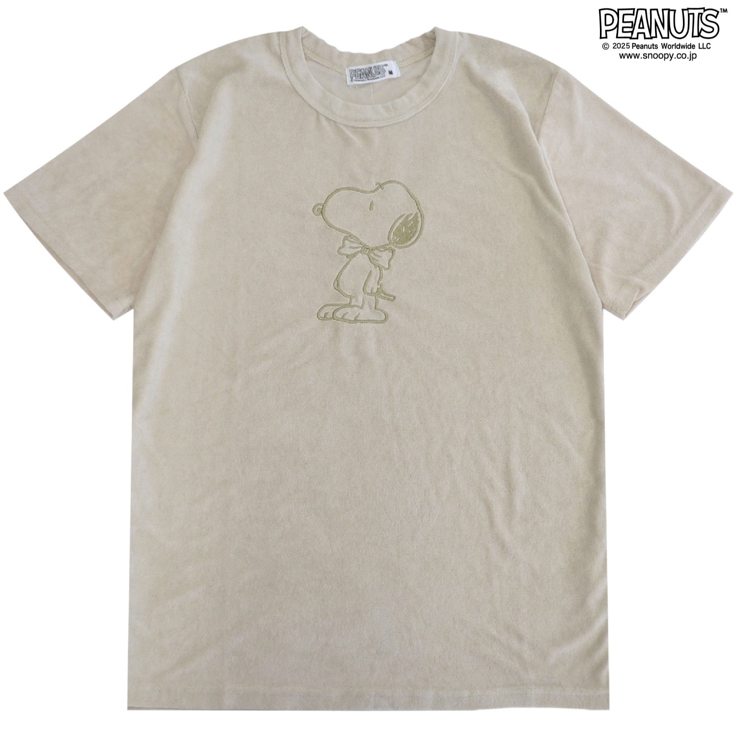 スヌーピー ペパーミント パイル 半袖 Tシャツ トップス 線画 刺繍 SNOOPY PEANUTS s1152-281sp