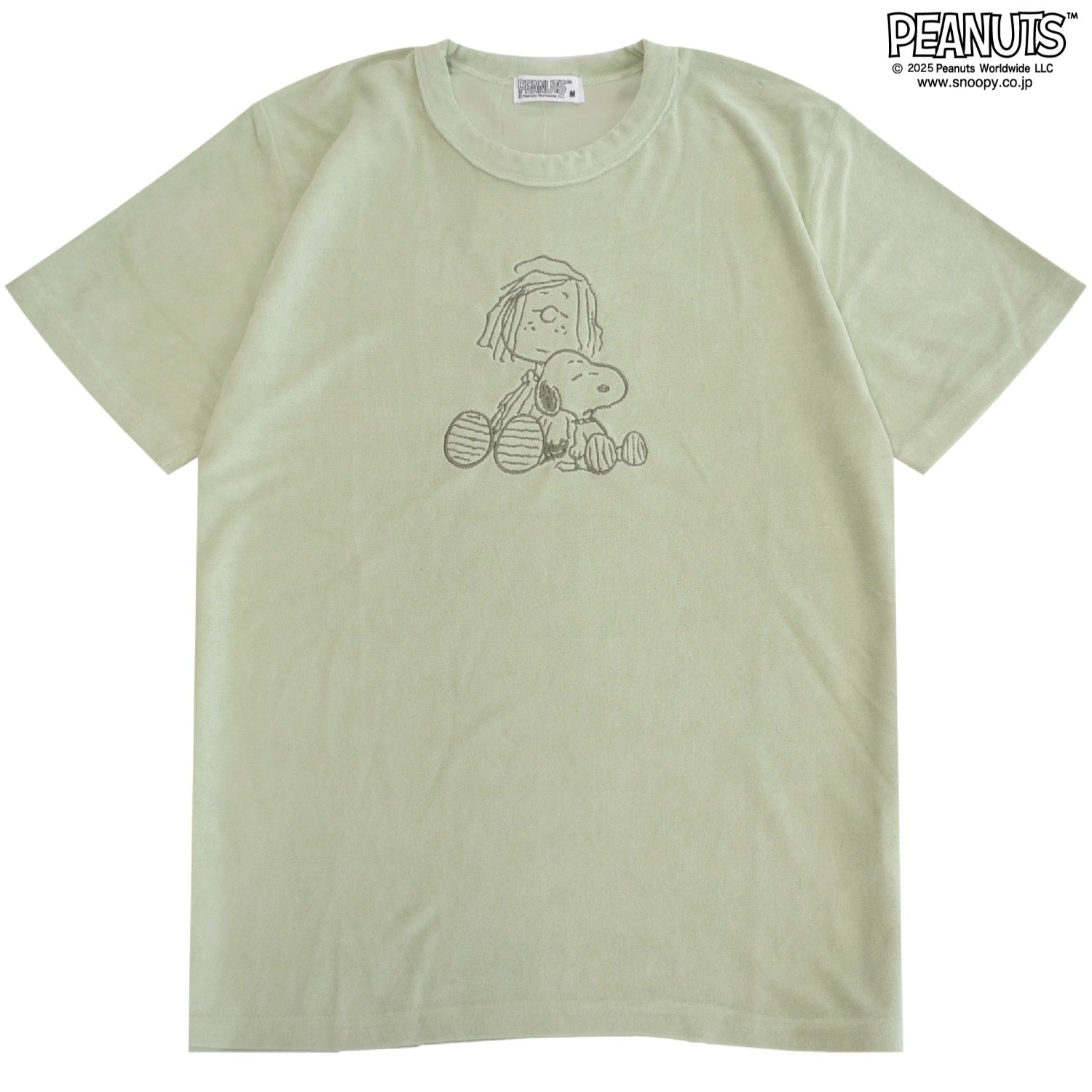 スヌーピー ペパーミント パイル 半袖 Tシャツ トップス 線画 刺繍 SNOOPY PEANUTS s1152-281sp