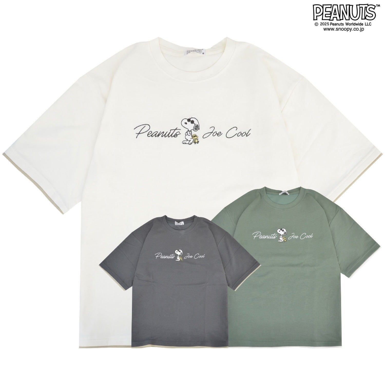 スヌーピー Tシャツ 接触冷感 プリント フェイクレイヤード トップス 半袖 ジョークール SNOOPY PEANUTS s1152-295sp