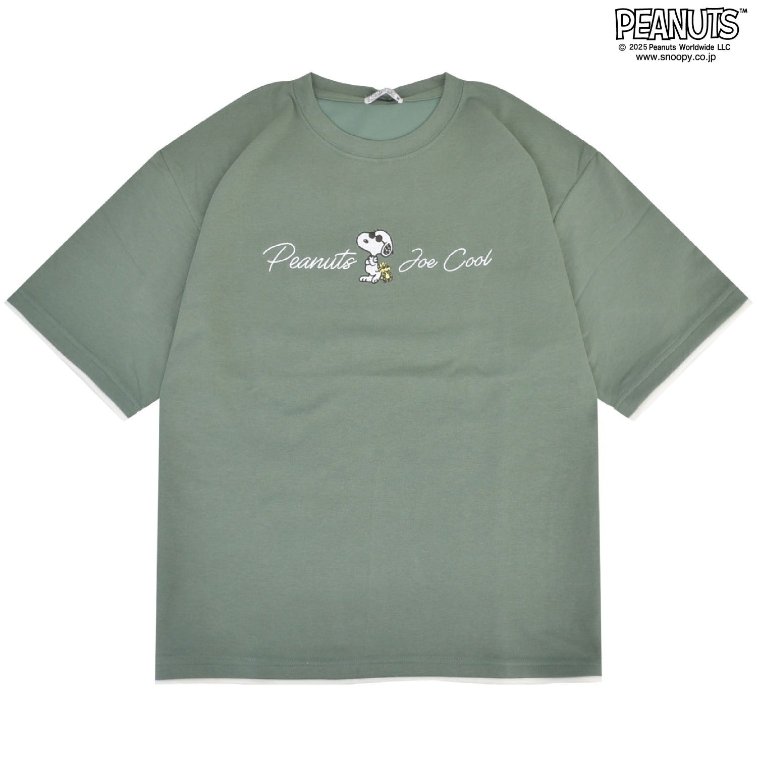 スヌーピー Tシャツ 接触冷感 プリント フェイクレイヤード トップス 半袖 ジョークール SNOOPY PEANUTS s1152-295sp