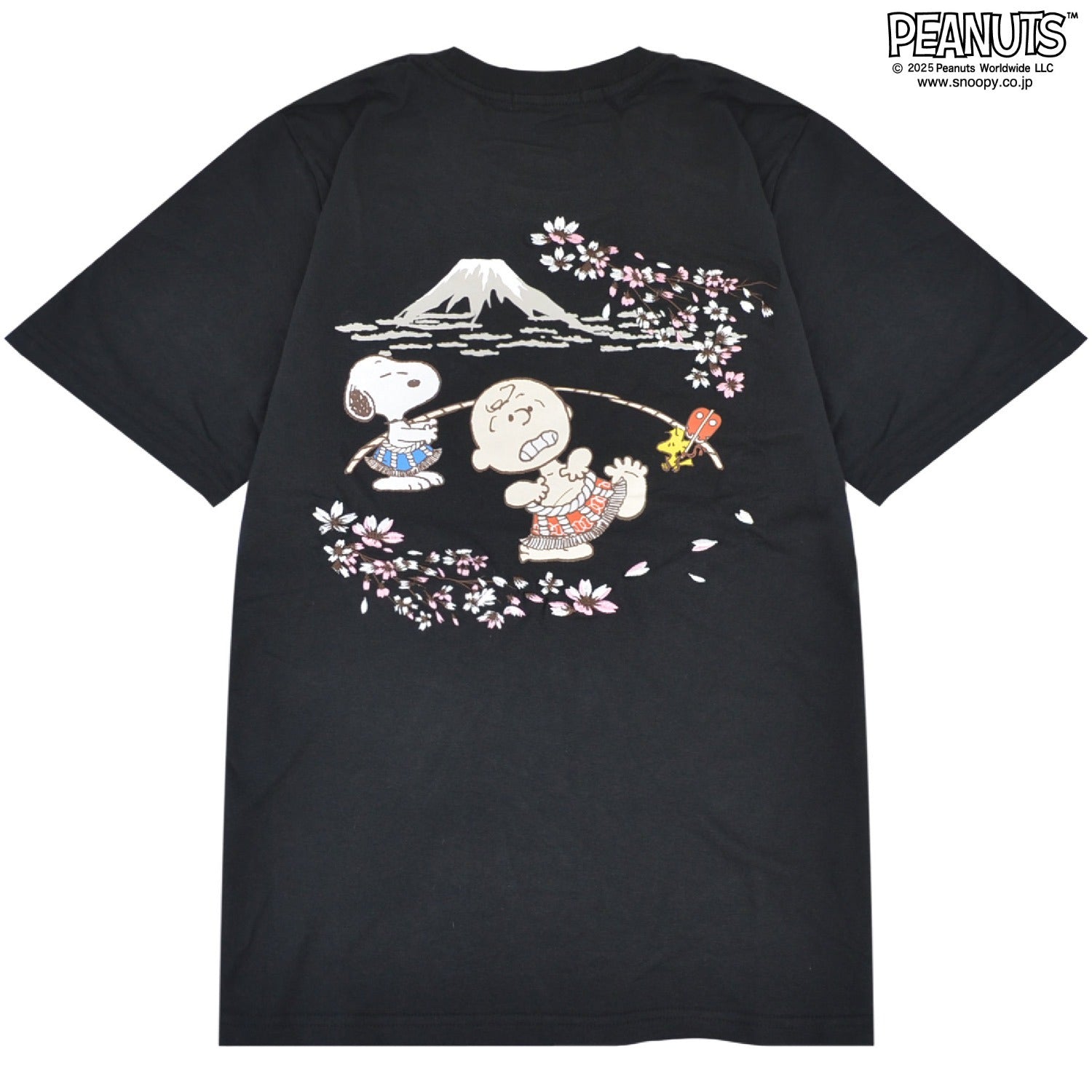 スヌーピー 半袖 Tシャツ トップス 相撲 さくら柄 刺繍 バックプリント チャーリー・ブラウン ウッドストック SNOOPY PEANUTS s1152-35sp