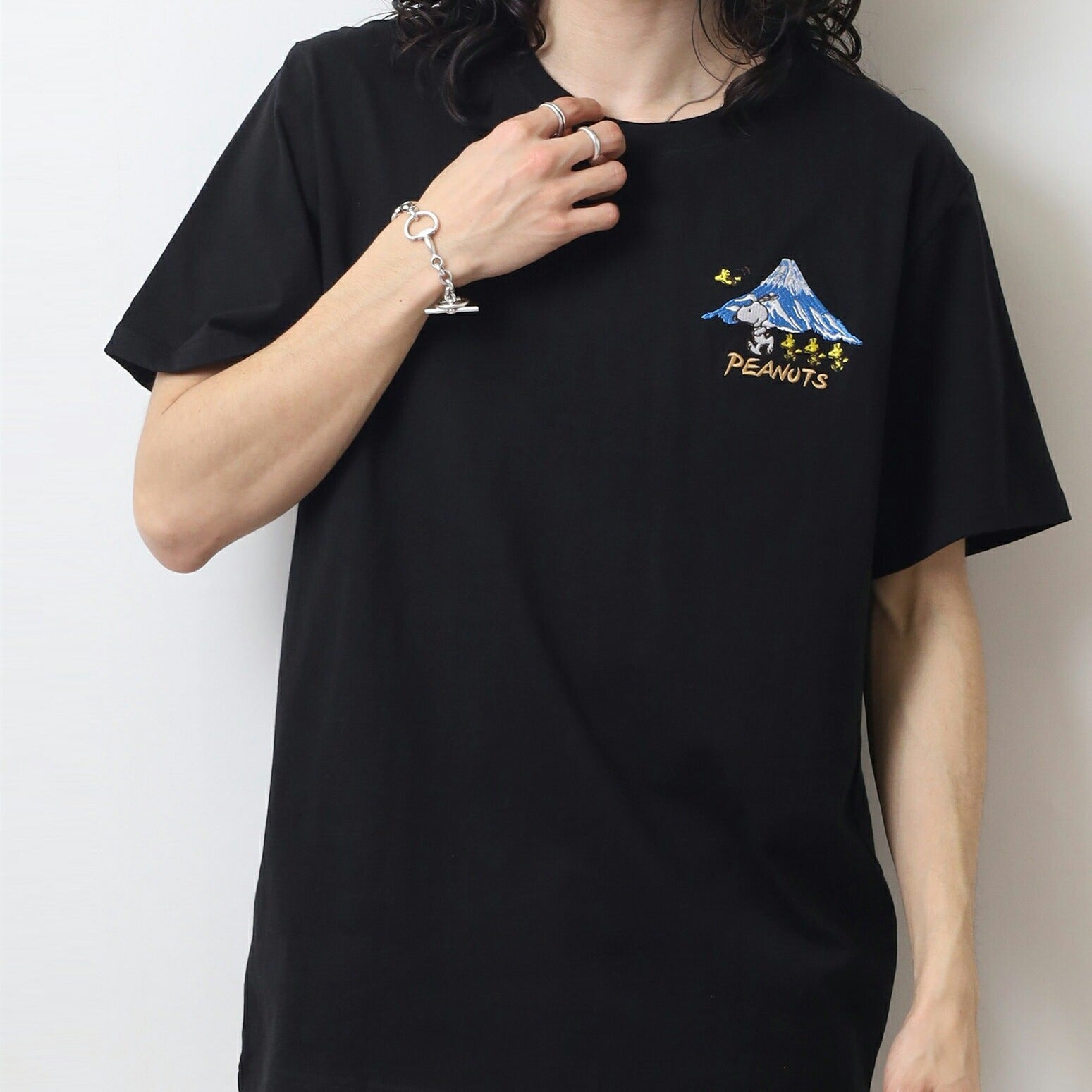スヌーピー Tシャツ 半袖 トップス 刺繍 和柄 和風 プリント SNOOPY PEANUTS s1152-36sp