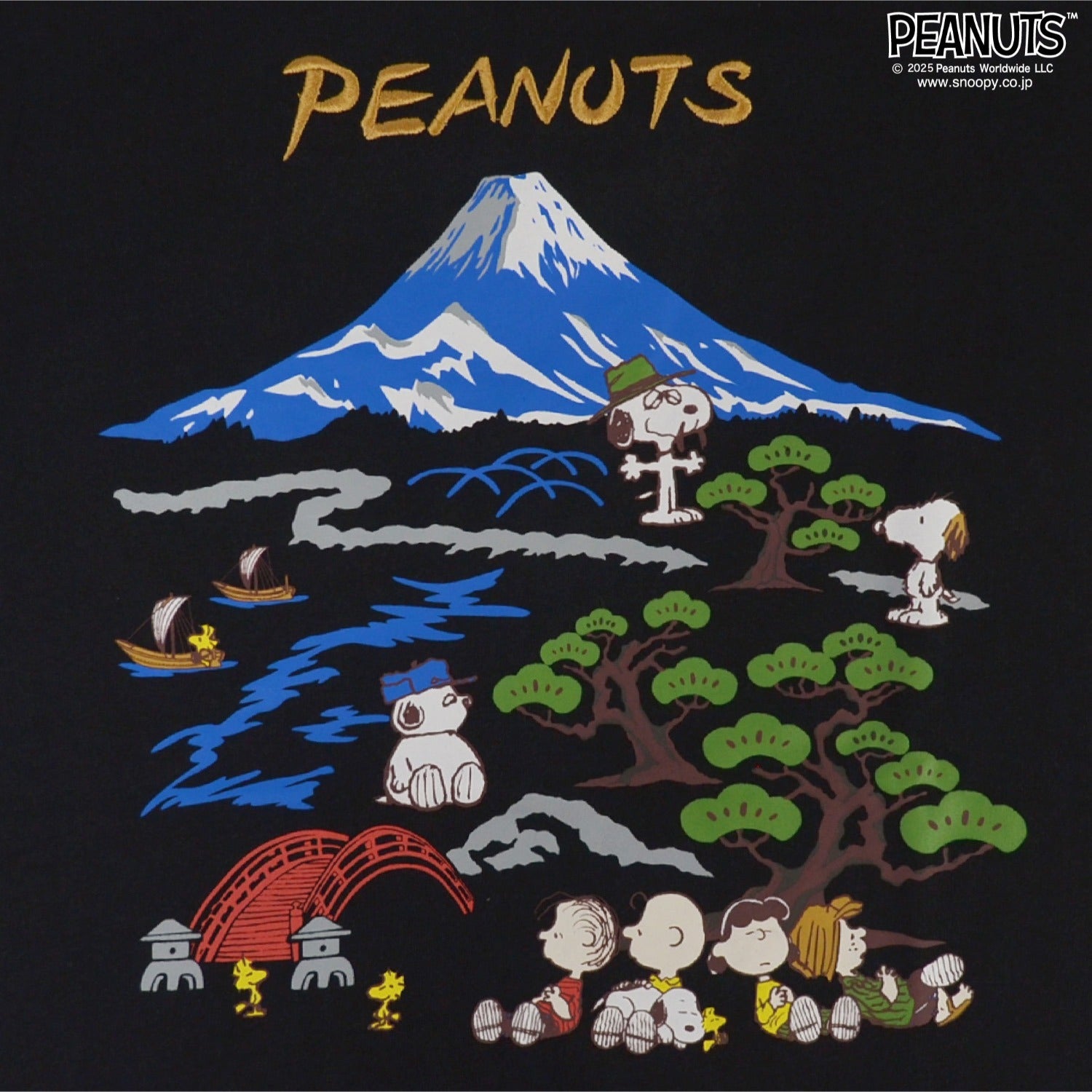 スヌーピー Tシャツ 半袖 トップス 刺繍 和柄 和風 プリント SNOOPY PEANUTS s1152-36sp