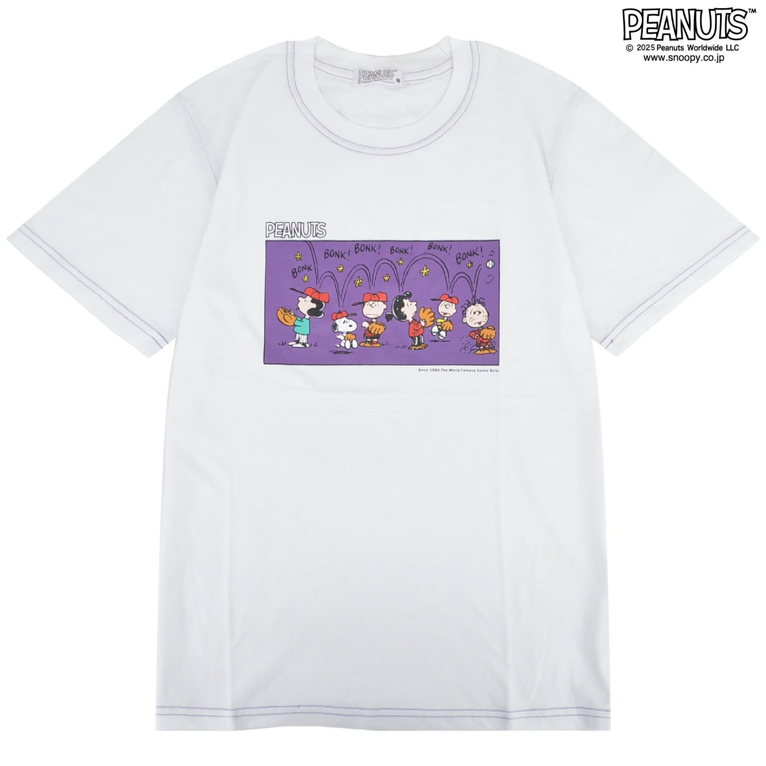 スヌーピー 半袖 Tシャツ プリント ベースボール ヴァイオレット PEANUTS SNOOPY s1152-372sp