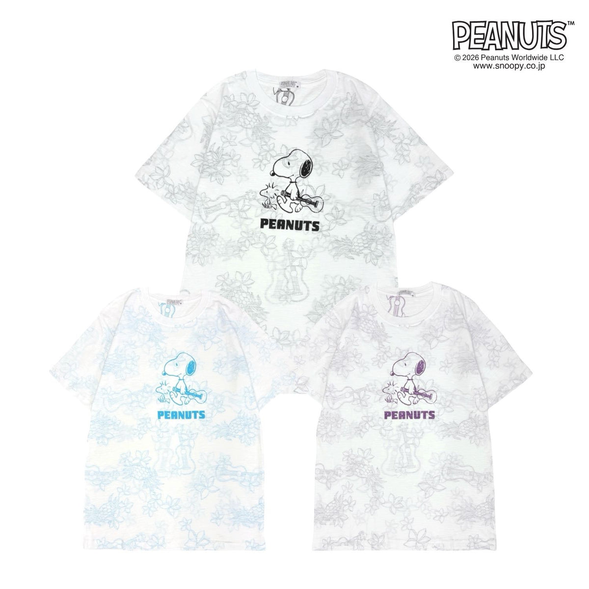 PEANUTS スヌーピー 天竺 総柄 Tシャツ 半袖 カットソー 春夏 カジュアル キャラクター s1152-403sp