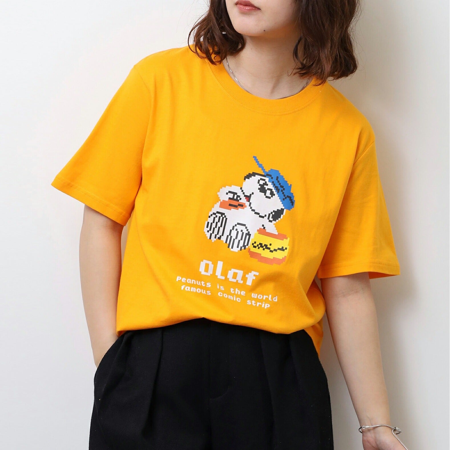 スヌーピー オラフ Tシャツ トップス 半袖 レディース ピクセル SNOOPY